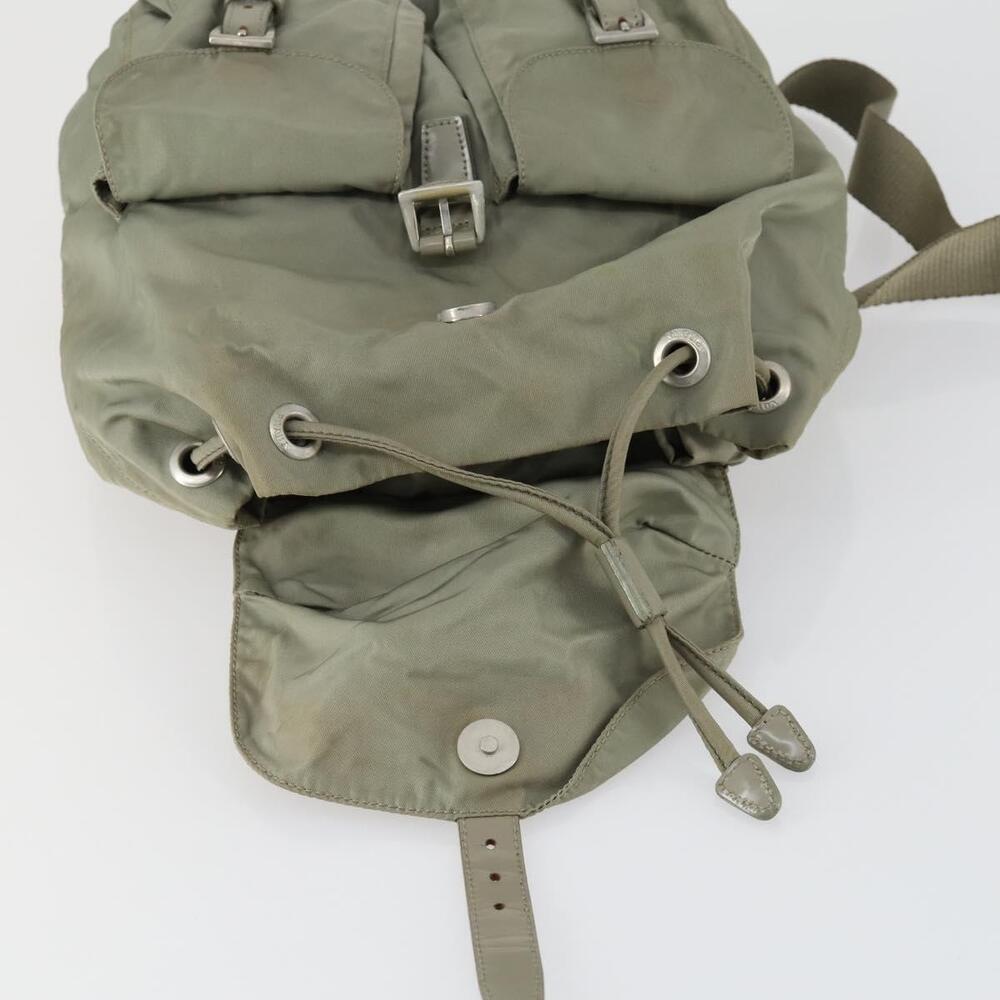 PRADA Backpack Nylon Beige Silver Auth 156861 - Picture 10 of 16